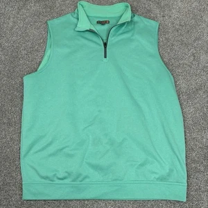 Peter Millar Warmth Fleece Vest Mens L Green 1/4 Zip Element E4 Golf MS16EK72 - Picture 1 of 8