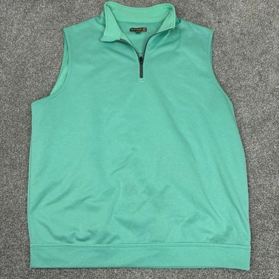 Chaleco polar Peter Millar Warmth para hombre L verde 1/4 cremallera elemento E4 golf MS16EK72 Foto 1 de 4