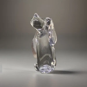 Vintage Lindstrom Art Glass Spectrum Crystal Hound cane statuina fermacarte alto 6" - Foto 1 di 8