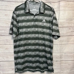 Adidas grün-grau gestreiftes Golf Polo Herren Gr. L " - Bild 1 von 4