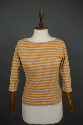 Camiseta MARIMEKKO Gris Naranja Rayas Algodón Calce Original Manga Larga Talla XS Foto 1 de 4