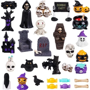 Halloween Miniature Figurines 40 Pcs Mini Resin Craft Decorations Tiny Miniature - Picture 1 of 7