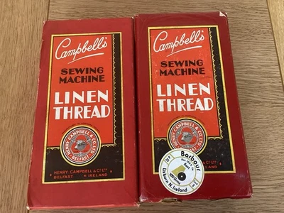 2 Boxes of Campbell’s Sewing Machine Linen Thread, No 18, 4oz - Colour Drab 7 - Image 1 of 3