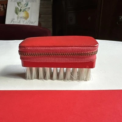 Vintage Manicure Set Germany Zippered Red Case Austria & Brush Needle & Thread - Image 1 of 4