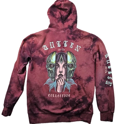 Sullen Craft Collection 连帽衫男式 Med 套衫纹身艺术领带染料口袋 — 第 1/4 张图片