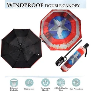 Captain America Mini tragbarer Taschenschirm, leicht offiziell lizenziert - Bild 1 von 9