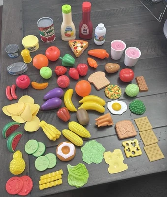 Lote de alimentos para simular frutas verduras plástico donut perritos calientes pavo yogur Foto 1 de 4