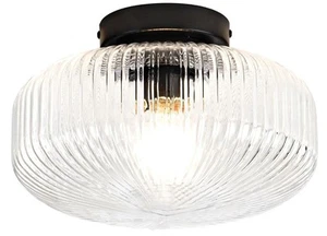 Ceiling Light Fixture with Clear Glass Shade - Picture 1 of 6