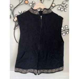 Weste Jacke aus reiner Wolle, Handarbeit, in Filztechnik schwarz S - Bild 1 von 7