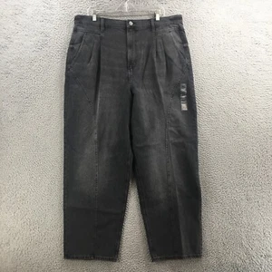 SO Baggy Jeans Womens 20/38W (Actual Size 40x30.5) Denim Black High Rise Zip Fly - Picture 1 of 17
