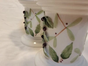 2 Made In the Philippines Candle Pillar Holders Ceramic Hand Painted - Picture 1 of 13