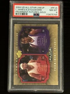 2004 UD AS Lineup PF Gold Lebron James/Stoudemire /50 PSA 8 (pop:1, higher:1) - Picture 1 of 2