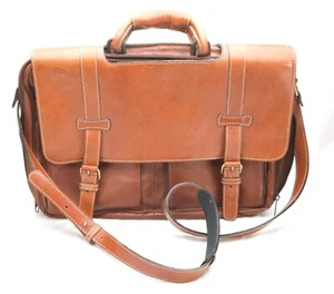 Delfino Schultertasche & Aktentasche braun Saddle Think & weiches Leder. Columbia. EX - Bild 1 von 7