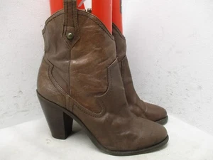 Jessica Simpson Cavett Brown Leather High Heel Ankle Boots Womens Size 10 M - Picture 1 of 12