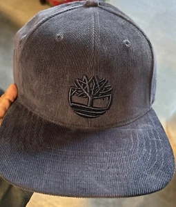 Timberland Mens Solid Dark navy Corduroy Cap Snapback Adjustable Hat One Size - Picture 1 of 2