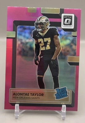 2022 Panini Donruss Optic Pink Prizm Rated Rookie Alontae Taylor Saints No. 300 - Image 1 of 2