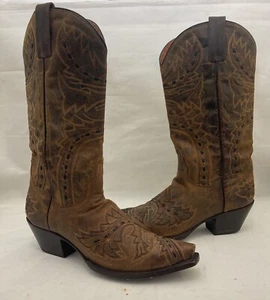 Dan Post Sidewinder DP2233 Brown Western Boots Size 8.5M - Picture 1 of 17