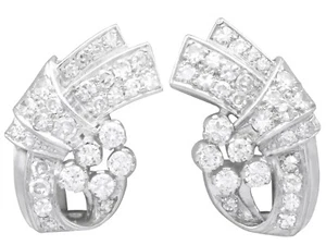 3.52ct Diamond and Platinum Earrings Antique Circa 1935 - Picture 1 of 9