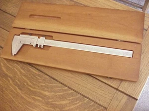 Vintage Scherr Tumico 12" /  No. 16 0182 Vernier Caliper w/ Wood Case - NICE Con - Picture 1 of 10