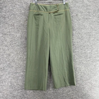Larry Lavine Dress Pants Women 10 Green High Rise Flat Front Stretch Straight - Image 1 of 4