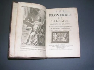 Salomon Les proverbes de Salomon 1681 bon exemplaire 17° siècle reliure - Picture 1 of 5