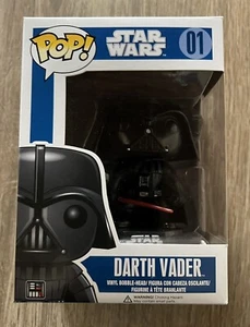 DARTH VADER #01 Star Wars Funko Pop Vaulted Blue Box Series 1 Not Large Font - Picture 1 of 7