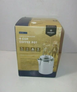 Olla percoladora de café de aluminio Stansport de 9 tazas - Estufa para acampar en la caja - Imagen 1 de 4
