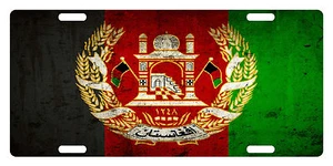 Afghanistan Flag Custom License Plate Afghan Emblem Version I - Picture 1 of 1