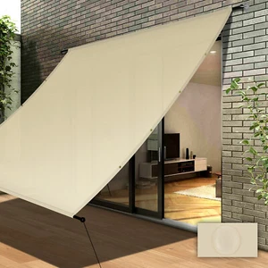 3-10' Wasserdicht Pergola Schatten Abdeckung Beige Veranda Ersatz Baldachin Abdeckung mit Stange - Bild 1 von 10