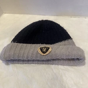 Vintage 1980s Oakland Los Angeles Raiders Beanie Winter Hat. Silver & Black - Picture 1 of 6