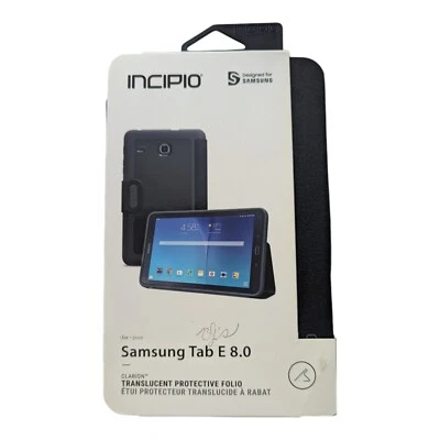 F2. Incipio Clarion Translucent Folio Case For Samsung Tab E 8.0 Black - Image 1 of 2