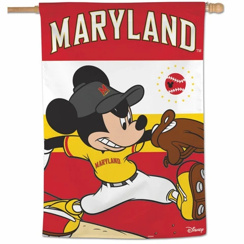 MARYLAND TERRAPINS MICKEY MOUSE DISNEY 28"X40" BANNER FLAG NEW WINCRAFT 🐢 Cover