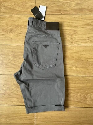 Emporio Armani Chino Shorts EA Mens Dark Grey 36” Waist New BNWT - image 1 of 2