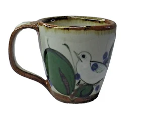 Ken Edwards mexikanische Keramik Becher weiße Taube Blumen Schmetterling bunt - Bild 1 von 10