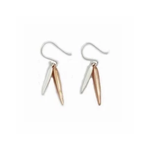 925 Silver & Rose Gold Dangly Drop Earrings (D1077) RRP£26 - Picture 1 of 4