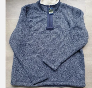 ORVIS MEN'S 1/4 ZIP PULLOVER SHERPA LINED SWEATER (BLUE, XL) NWT - Picture 1 of 3