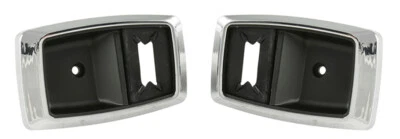 ¡Nuevo! Par de biseles de moldura de manija de puerta interior cromados para Ford Mustang 1979-1993 Foto 1 de 4