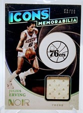 2020-21 Noir Julius Erving Icons Game Worn Jersey #94/99 76ers