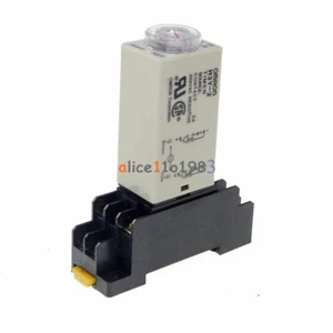 DC 12V 5A 8 Pins DPDT H3Y-2 0-30 Minutes Timer Time Relay Delay with Base - Picture 1 of 8