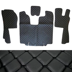 Black Floor Mats Eco Leather Carpet for Scania R series 2009-2013 RHD Automatic - Picture 1 of 4