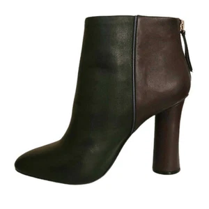 Cabi Women's Bisset Booties 10M Black & Burgundy Leather 6004 Ankle Boots - Picture 1 of 12