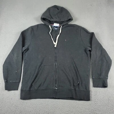 Tommy Hilfiger Sweater Mens Size XL Gray Full Zip Up Hoodie Sweatshirt * - Image 1 of 4