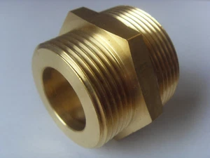 Reduzier Nippel 1.1/2" auf 1.1/4" AG beidseitig flachdichtend Wellrohr DN32 DN25 - Picture 1 of 2
