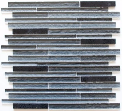 Mosaïque carreau composite Multistick cristal verre noir 86-MS89_f | 10 plaques - Photo 1/3