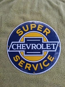 Rare Classic Chevrolet Service Porcelain Sign Car Fuel Andy Rooney Discontinued - Picture 1 of 2