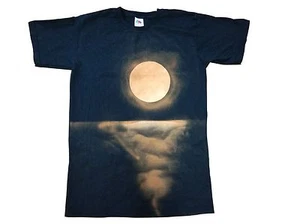 T-SHIRT MAGLIETTA UOMO DONNA UNISEX " MOONLIGHT ON THE SEA " CHIARO LUNA MARE - Imagen 1 de 1