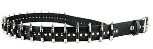 Bullet Belt Real M16 .223 Caliber Genuine Leather Riveted Punk Goth Metal USA - Picture 1 of 7