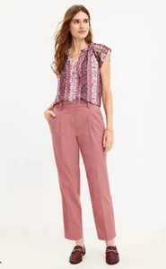 LOFT Size XS Pull On Taper Pant In Brushed Flannel Pleated High Rise Trousers  - Picture 1 of 10