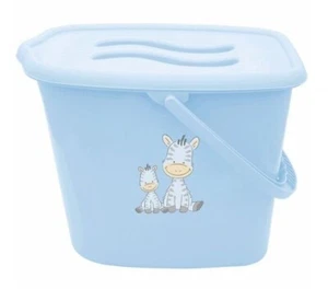 Cambiador de pañales desechable cubo de lavandería cubo + tapa 12L azul cebra - Imagen 1 de 1
