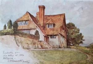1906 Cottage in Steep, Peterfield, Hampshire. Stampa antica. Walter Tyndale. - Foto 1 di 4